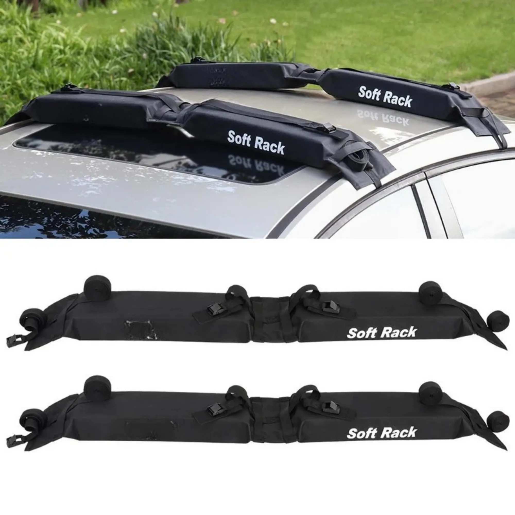 2Pcs Of Oxford Cloth Universal Car Foldable Luggage Soft Rack Padding JG20375427