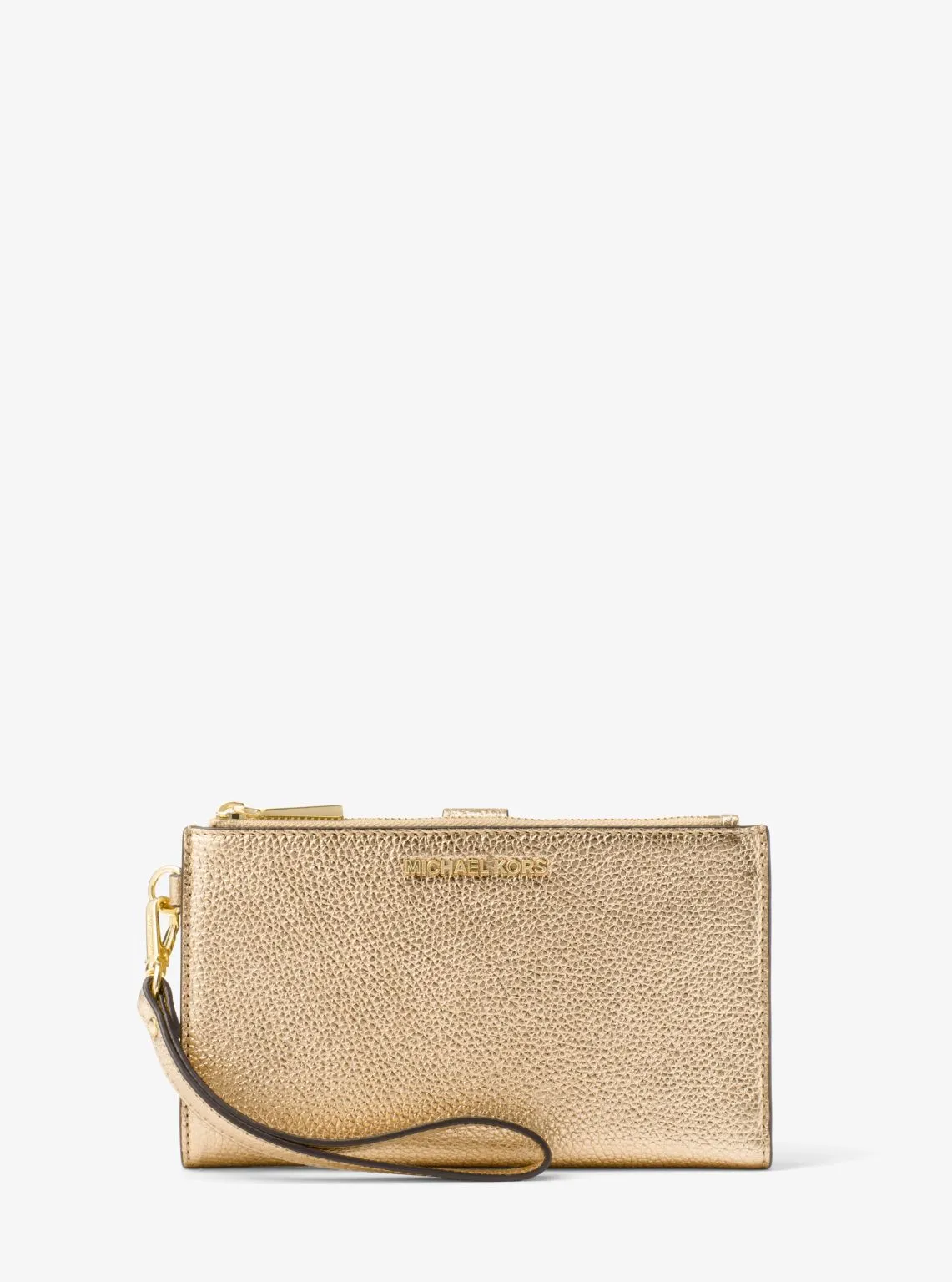 Adele Metallic Pebbled Leather Smartphone Wristlet