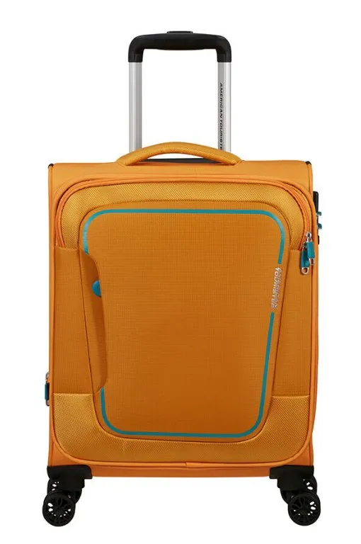 American Tourister Pulsonic 55cm Cabin Spinner - Expandable | Sunset Yellow