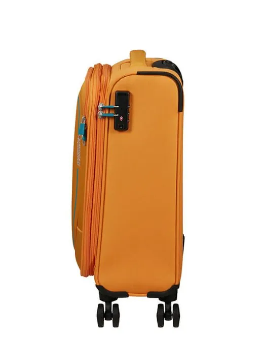 American Tourister Pulsonic 55cm Cabin Spinner - Expandable | Sunset Yellow