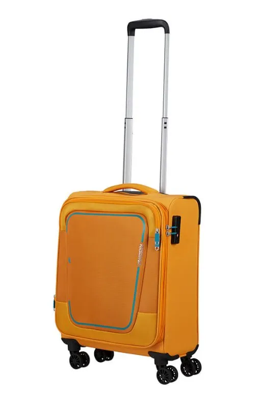 American Tourister Pulsonic 55cm Cabin Spinner - Expandable | Sunset Yellow