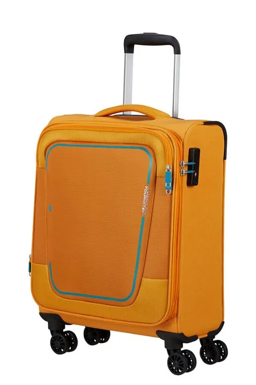 American Tourister Pulsonic 55cm Cabin Spinner - Expandable | Sunset Yellow