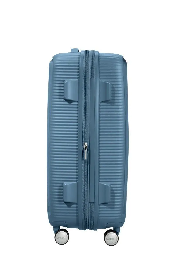 American Tourister Soundbox 67cm Medium Spinner-Expandable | Stone Blue