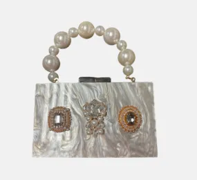 Anton Heunis - Box Clutch with Gems in Silver