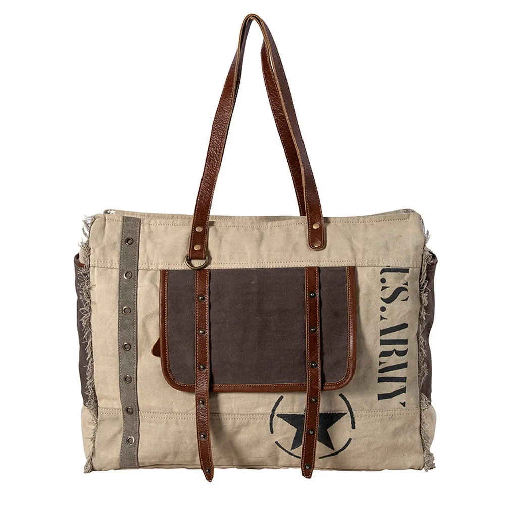 Army Motif Weekender Bag