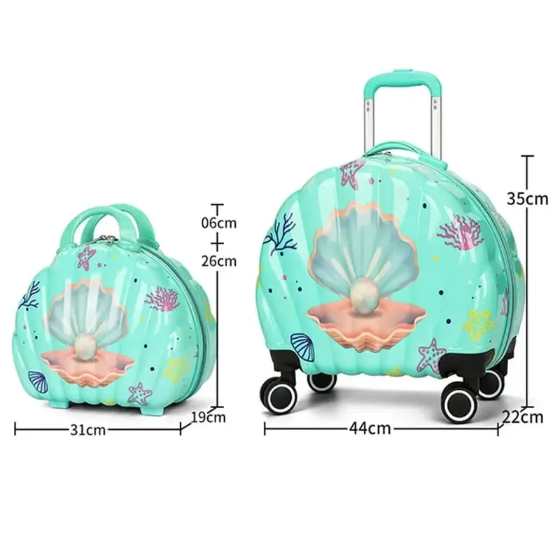 BEAUTIFUL SHELL LUGGAGE BAG SET