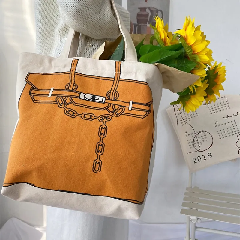 Birkin Bag Drawing Canvas Bag