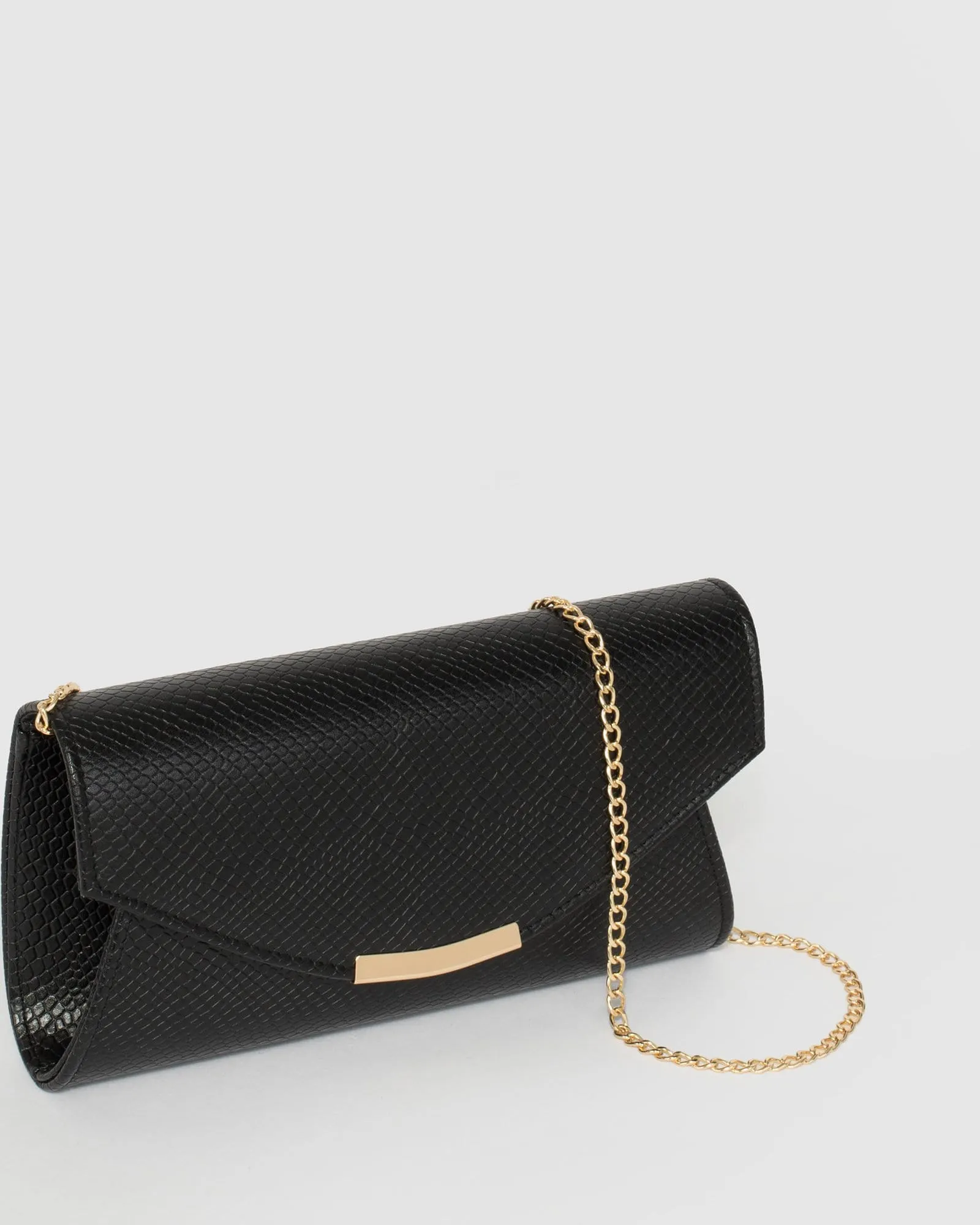 Black Lucille Envelope Clutch Bag