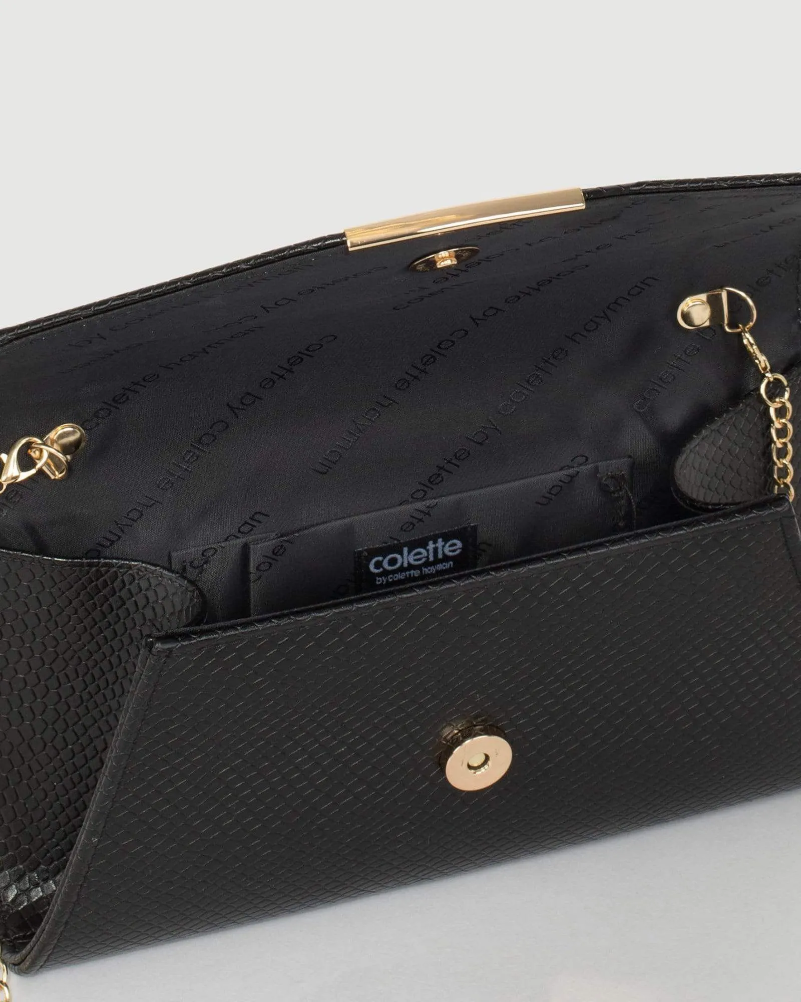 Black Lucille Envelope Clutch Bag