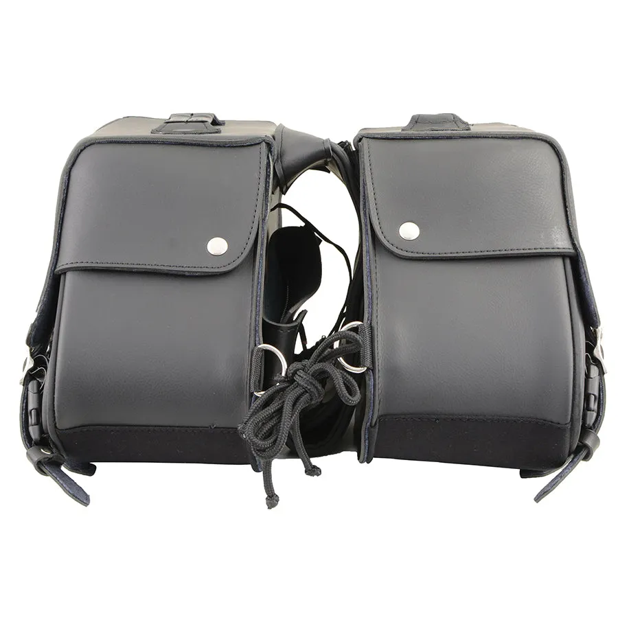 Black Medium Zip-Off PVC Slanted Throw Over Saddlebags