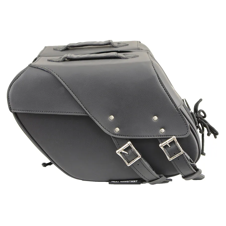 Black Medium Zip-Off PVC Slanted Throw Over Saddlebags