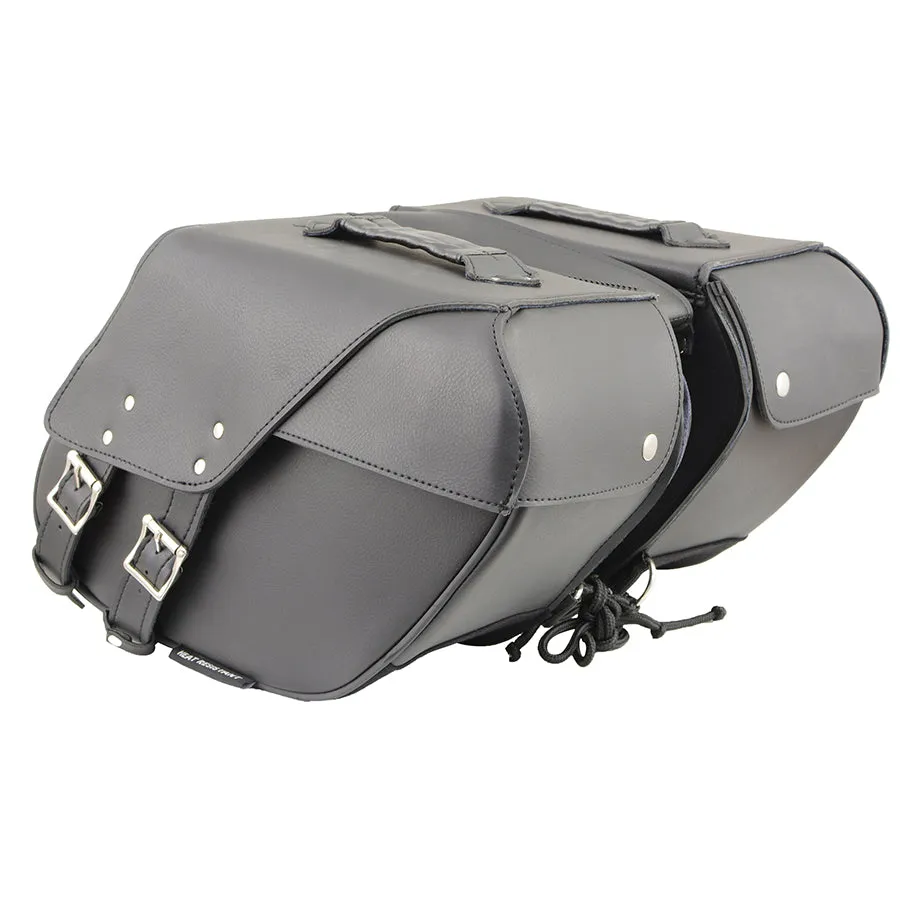 Black Medium Zip-Off PVC Slanted Throw Over Saddlebags