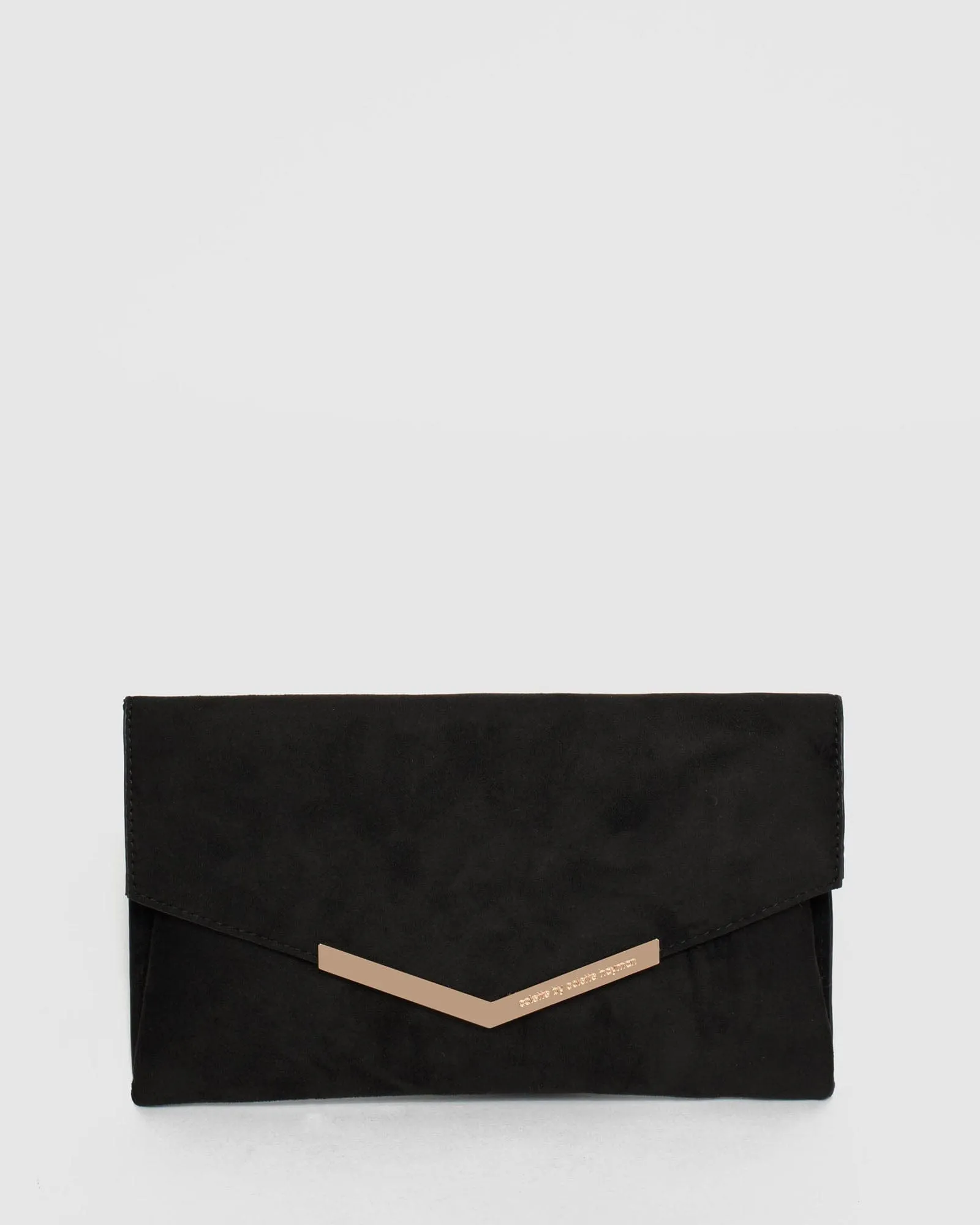 Black Micaela Envelope Clutch Bag