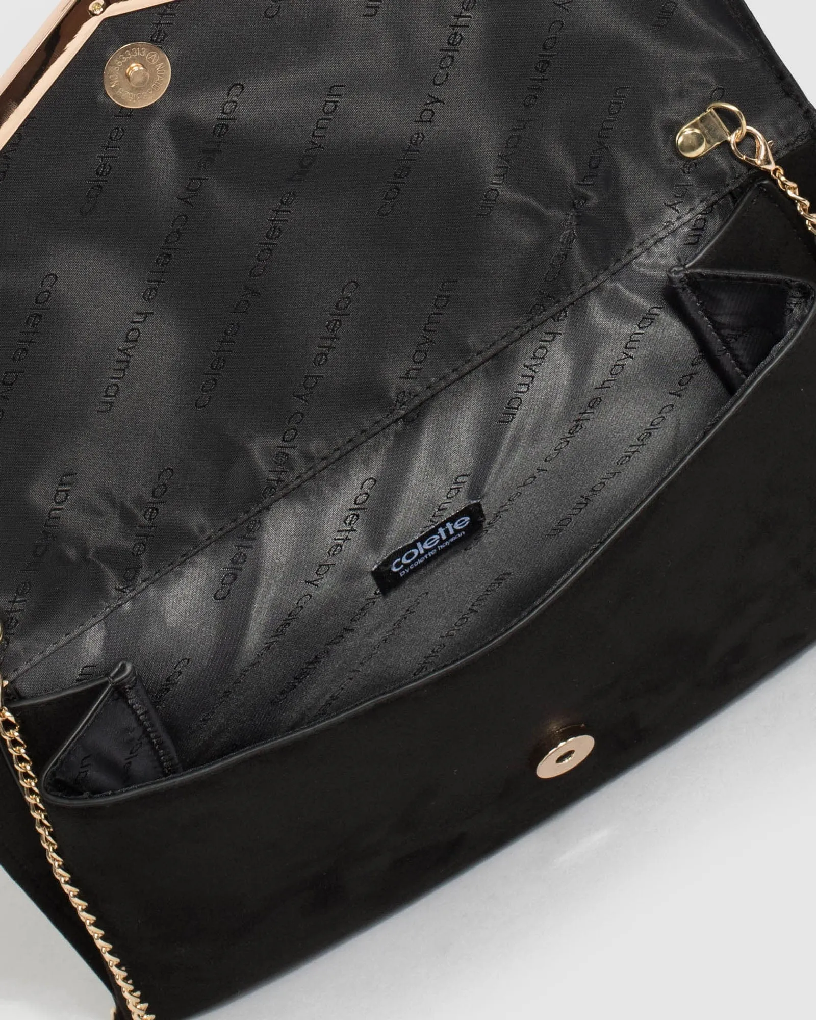 Black Micaela Envelope Clutch Bag