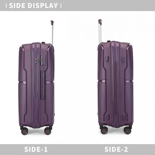 British Traveller 28" Purple Spinner Hard Shell PP Suitcase with TSA Lock