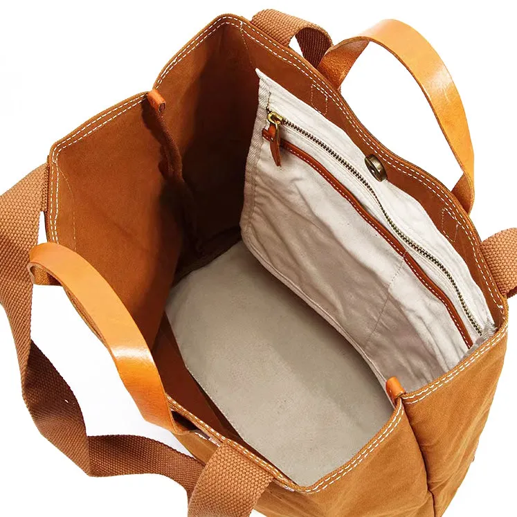 Canvas leather tote bags