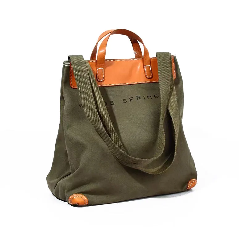 Canvas leather tote bags