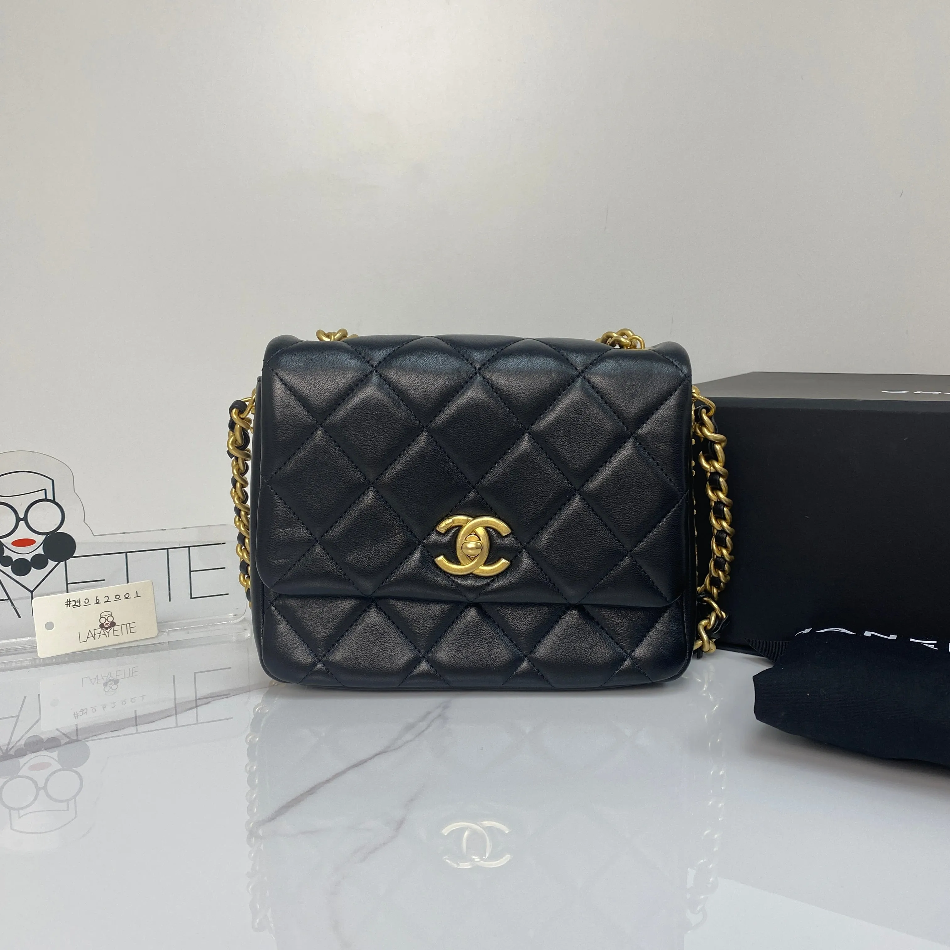 Chanel Quilted Small Side Note Flap Bag