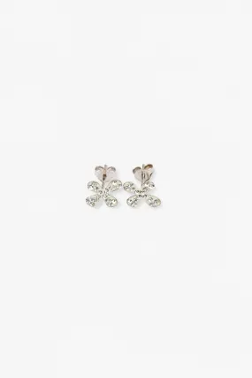 Clear Crystal Mini Cross Sterling Silver Earrings