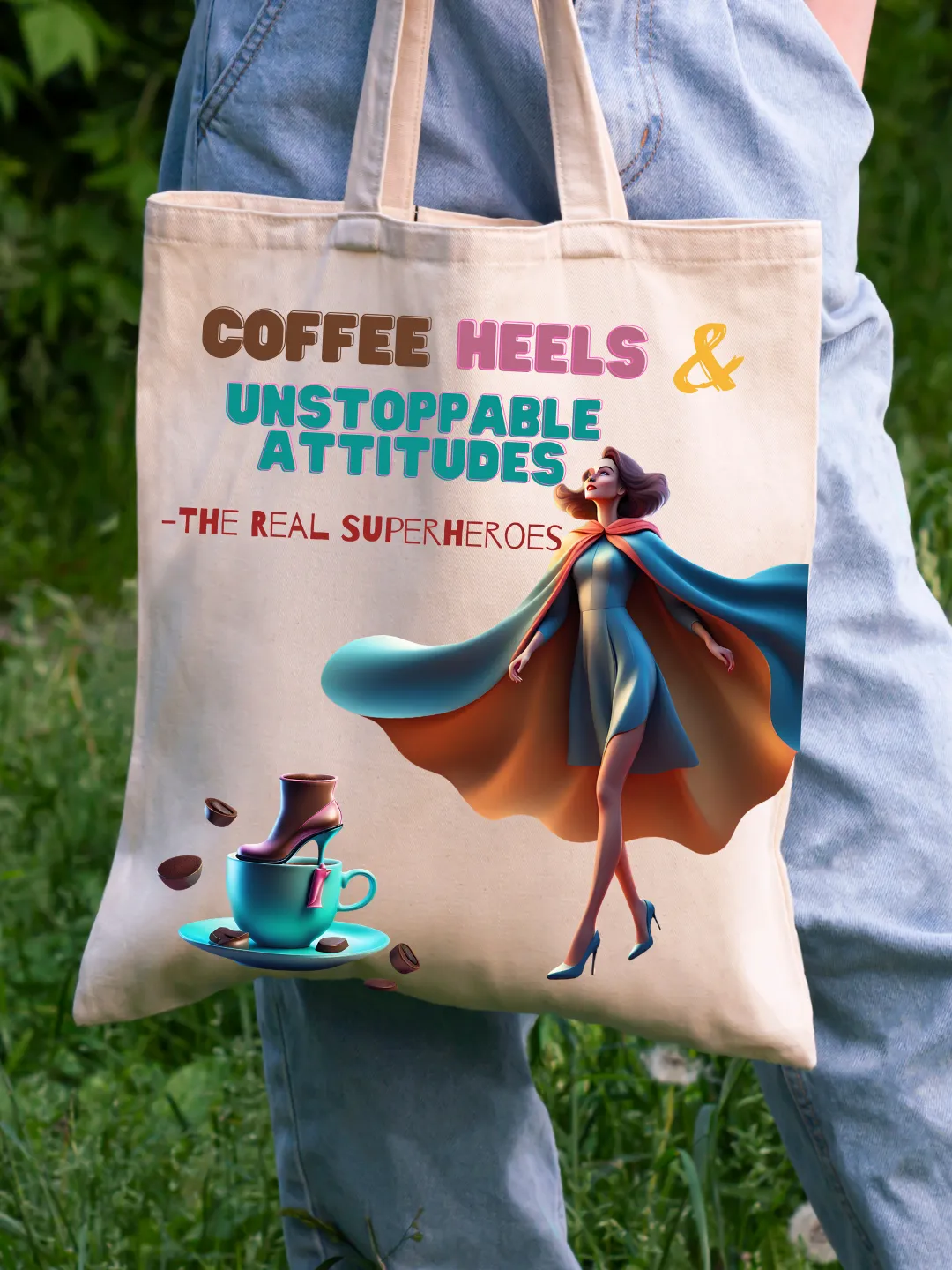 Coffee Heels Attitude -  Canvas Reusable Bags