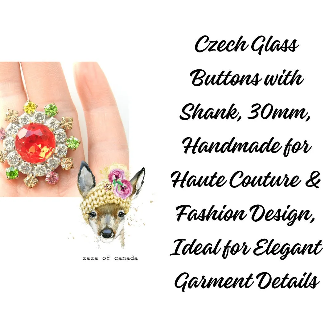 Czech Rhinestone Glass Button