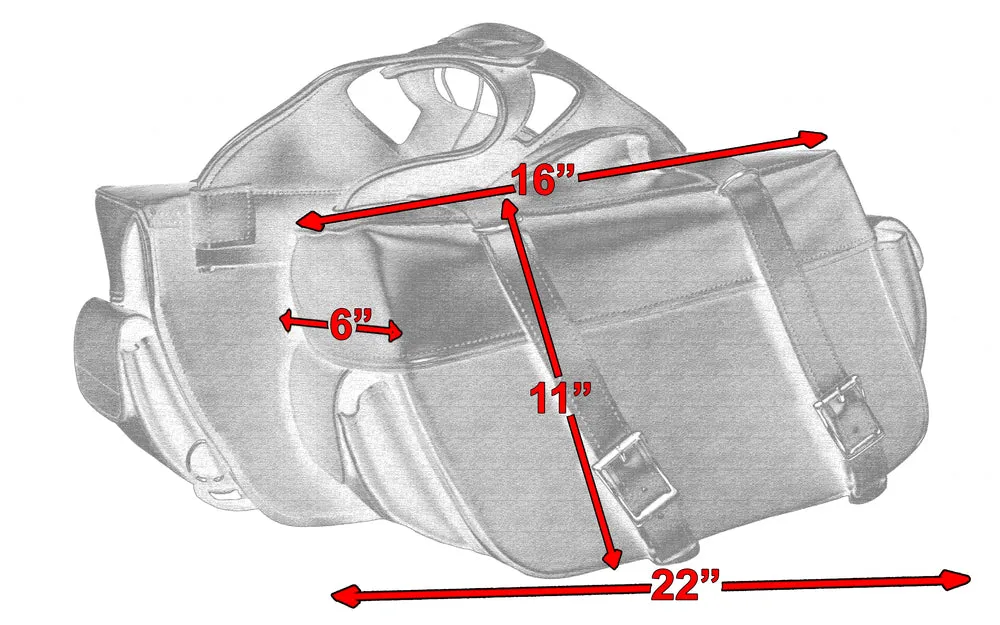 DS321 Saddle Bag - Large Two Strap Buckle Set