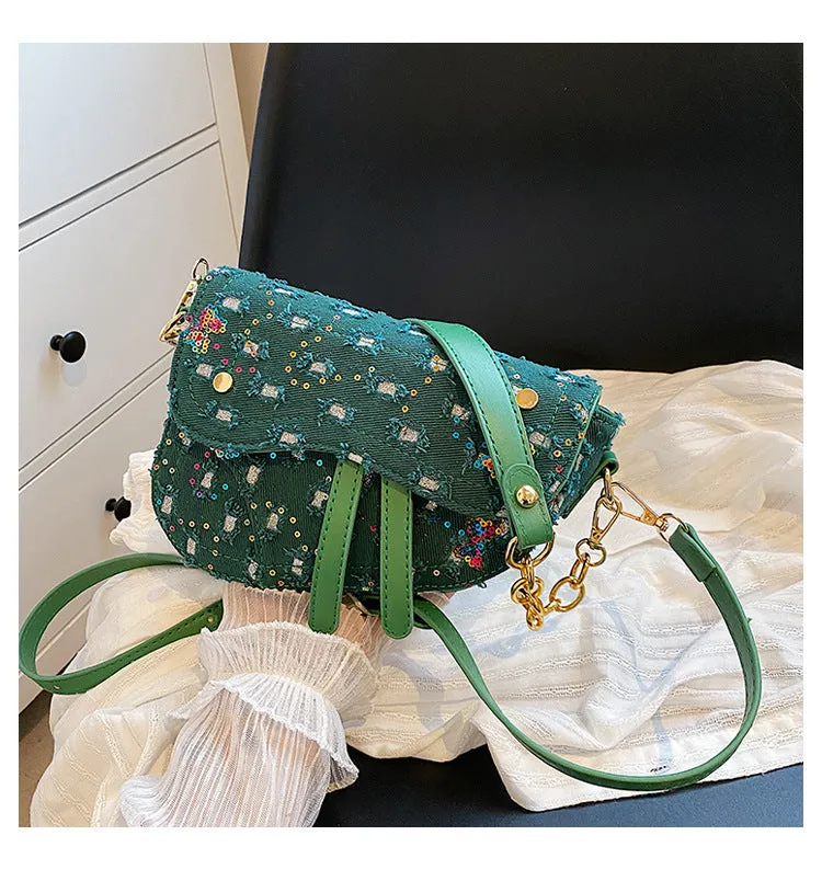 Embroidered Saddle Shoulder Bags