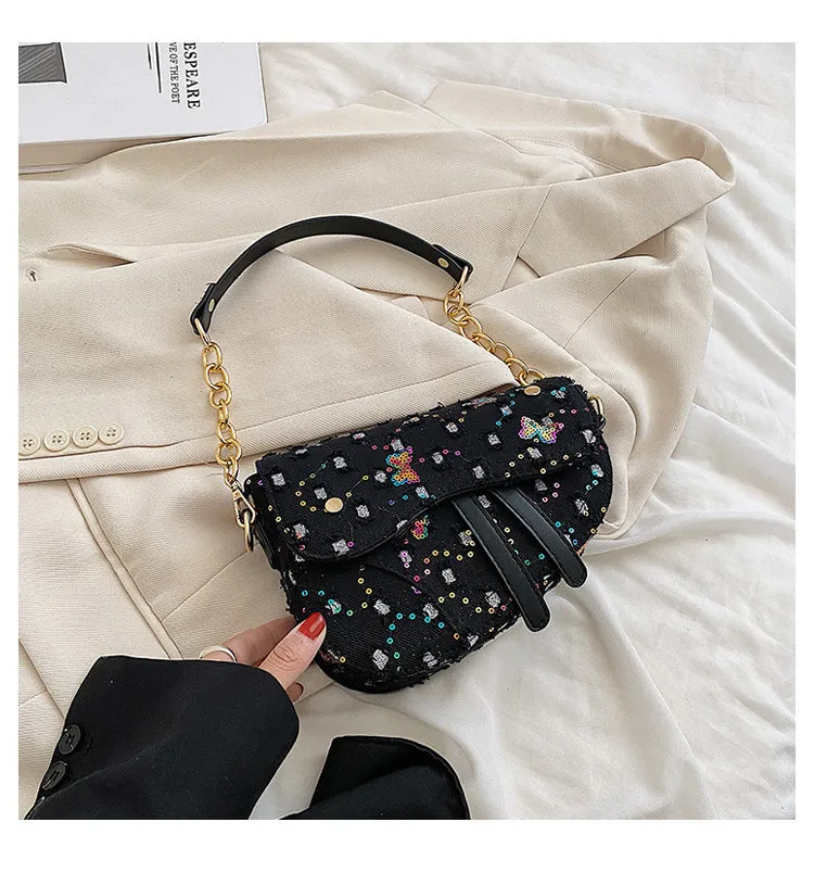 Embroidered Saddle Shoulder Bags