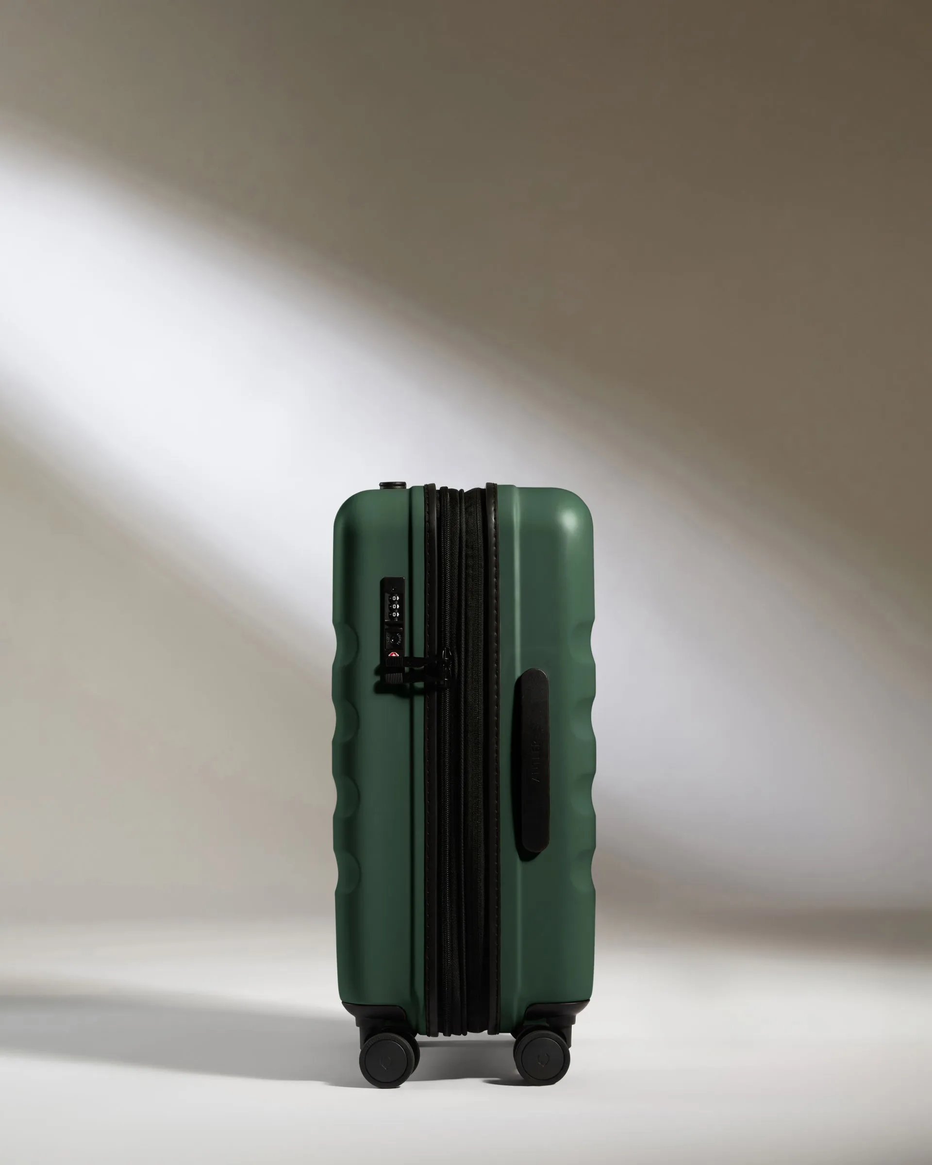 Expandable Cabin Suitcase in Antler Green - Icon Stripe