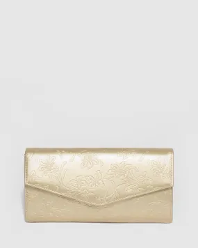 Gold Breena Envelope Clutch Bag