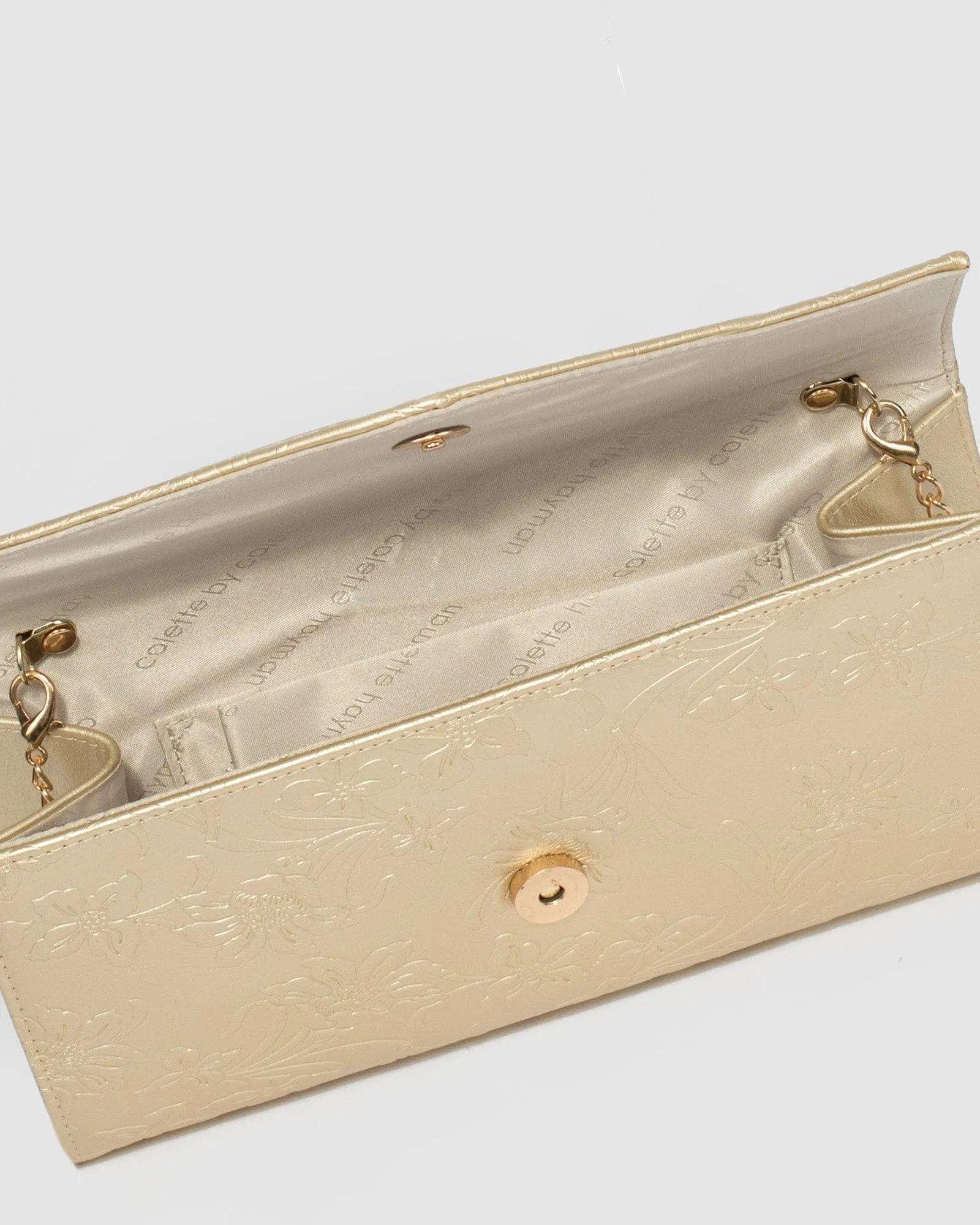 Gold Breena Envelope Clutch Bag