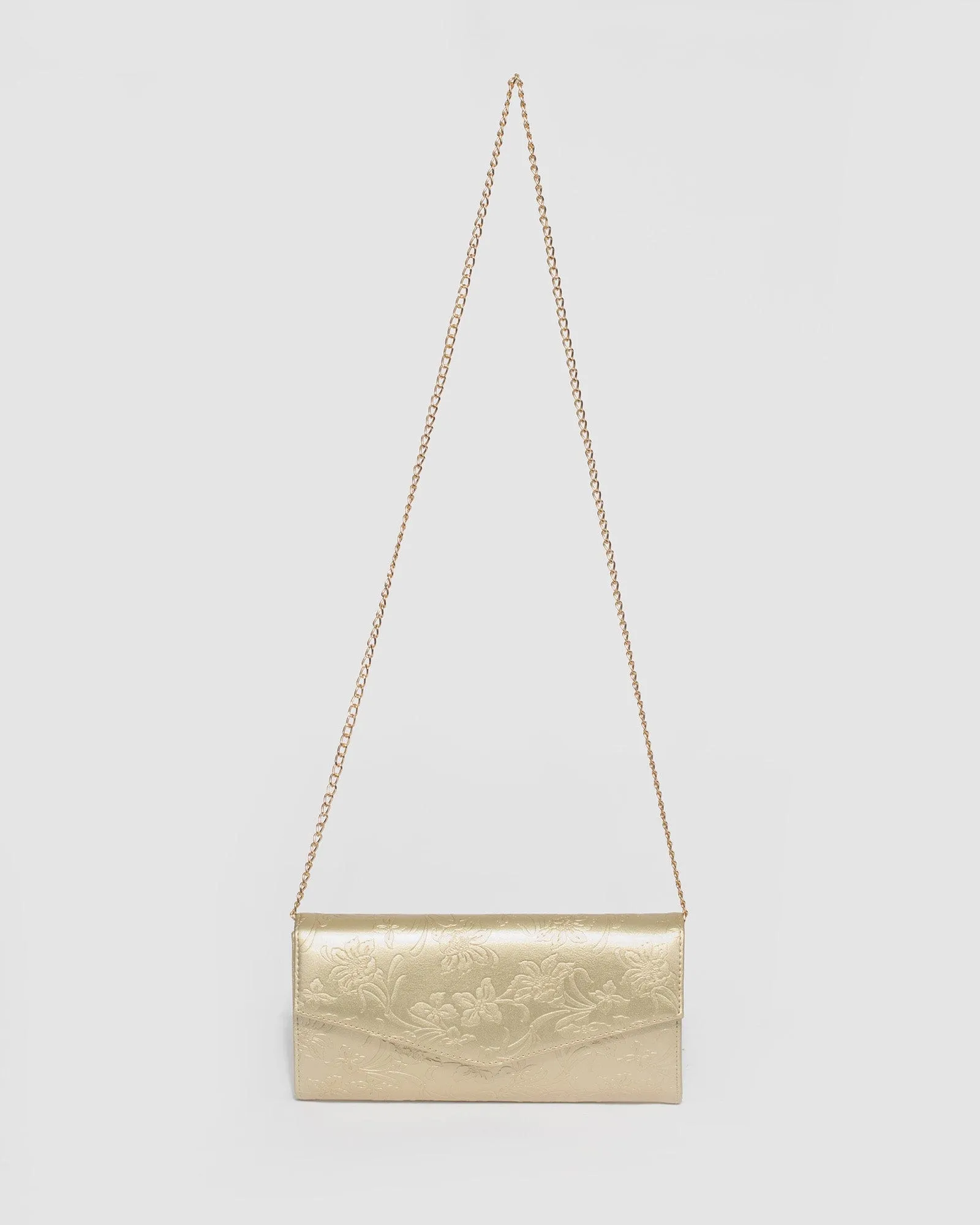 Gold Breena Envelope Clutch Bag