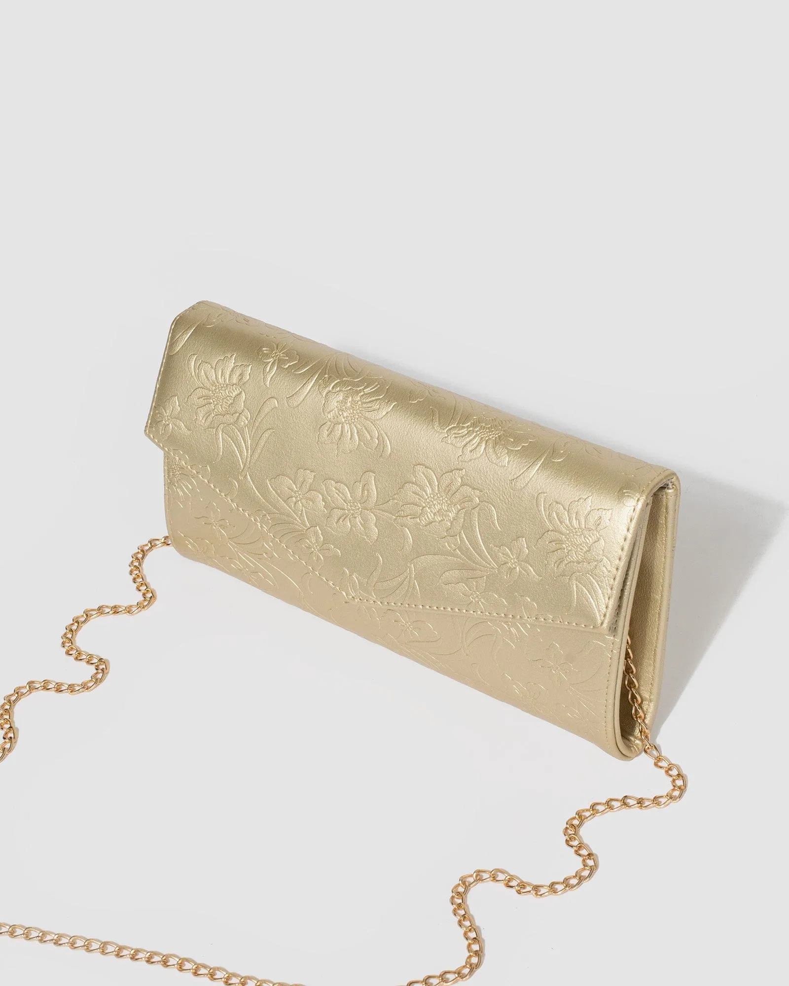 Gold Breena Envelope Clutch Bag