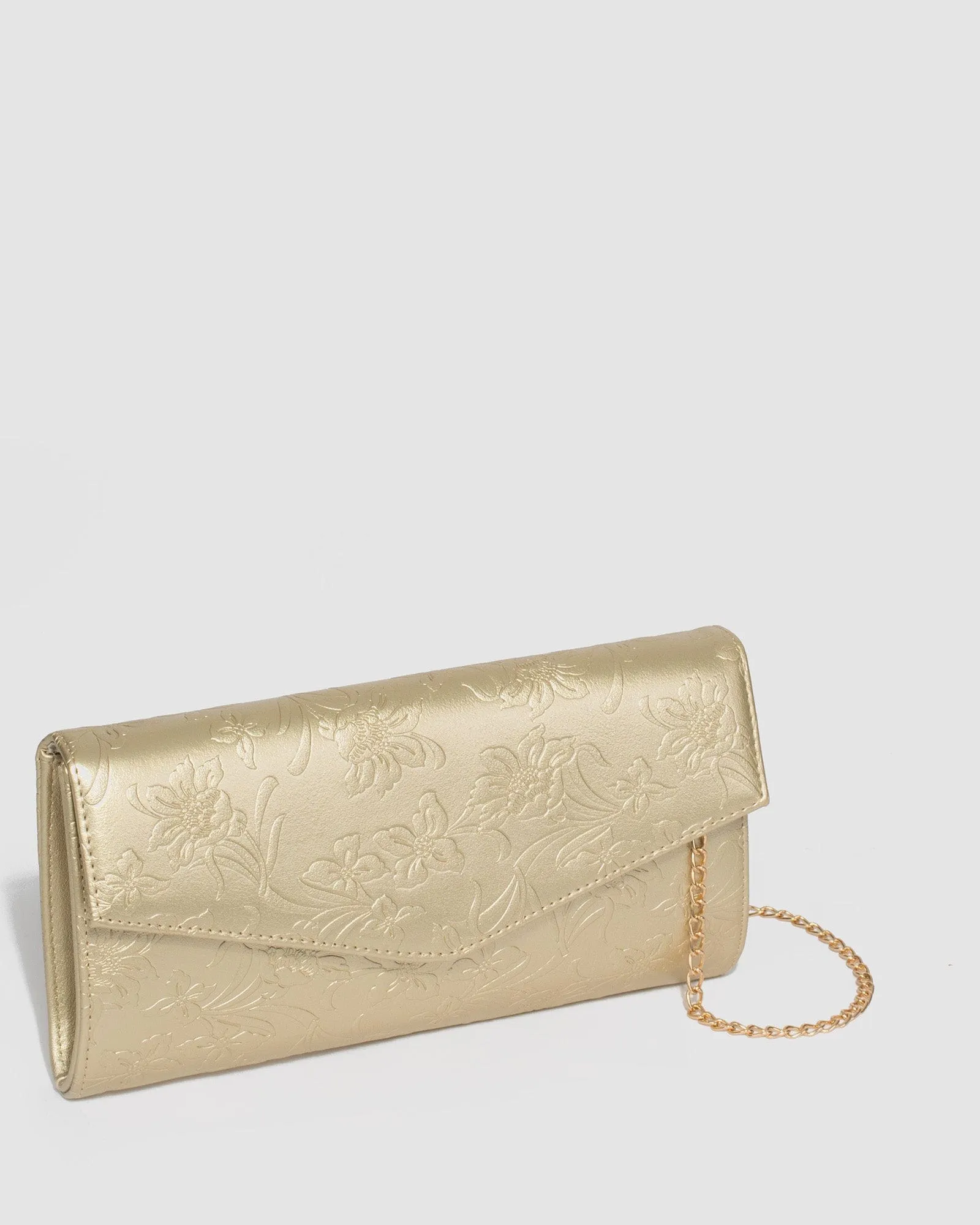 Gold Breena Envelope Clutch Bag