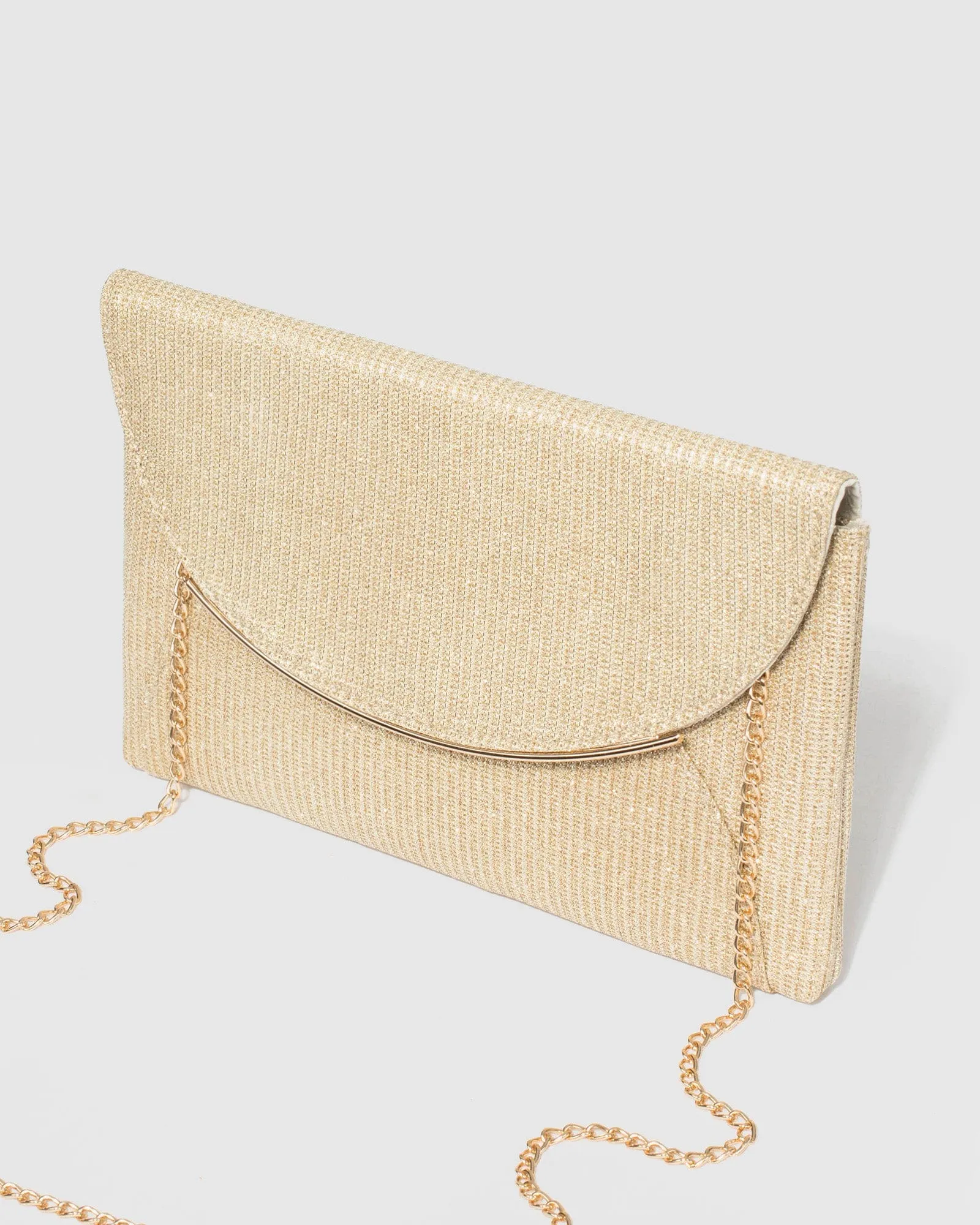 Gold Dalila Envelope Clutch Bag