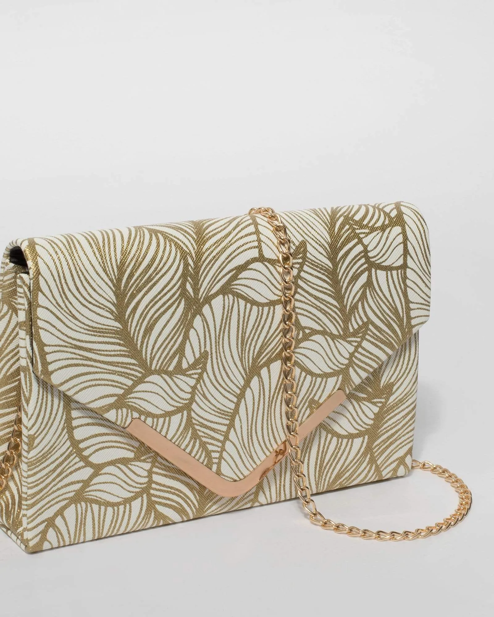 Gold Lila Envelope Clutch Bag