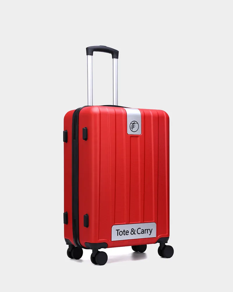 Hard Shell 3 Piece Luggage Set in Wine Red