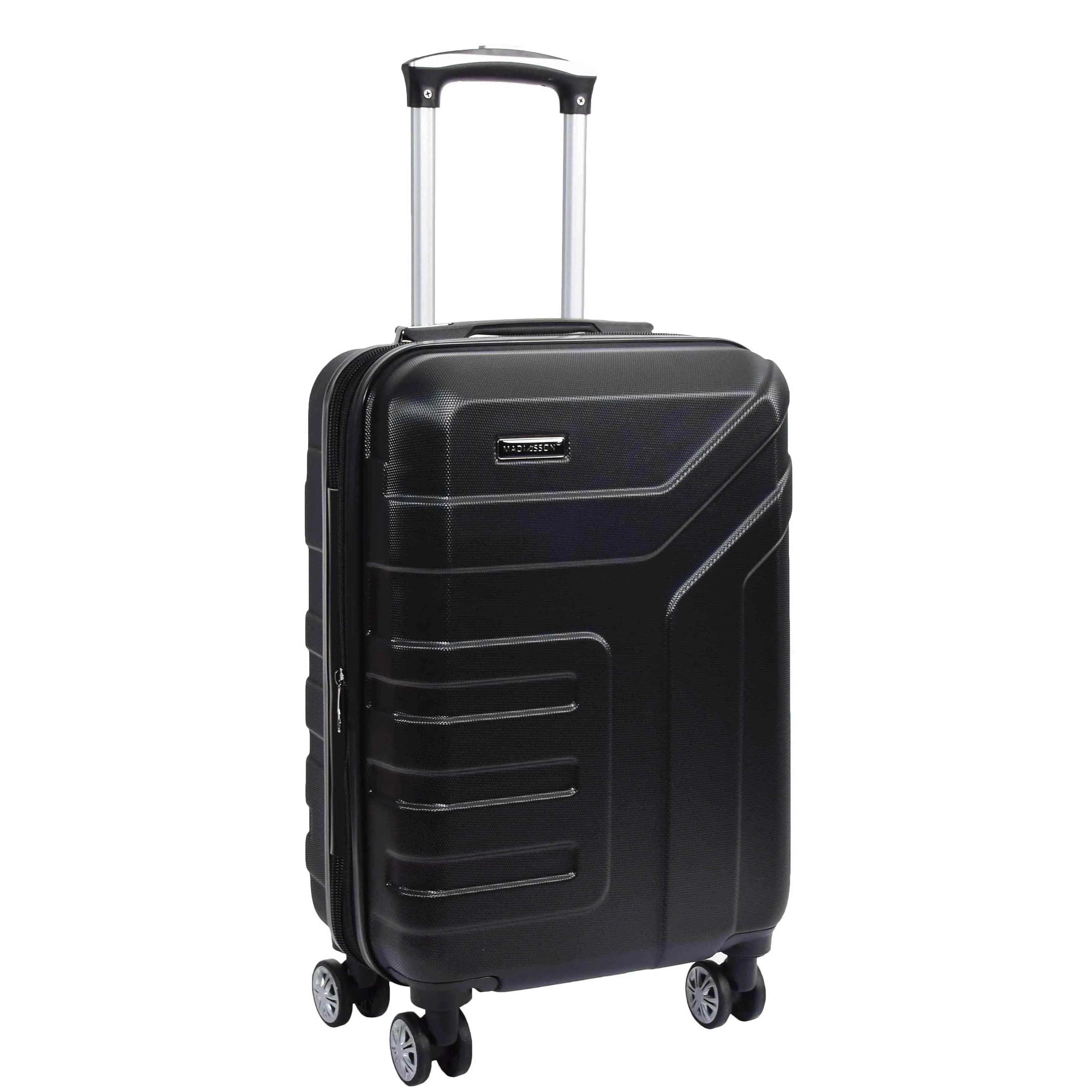 Hard Shell Cabin Bag Expandable 4 Wheeled Spinner Luggage Rio Black