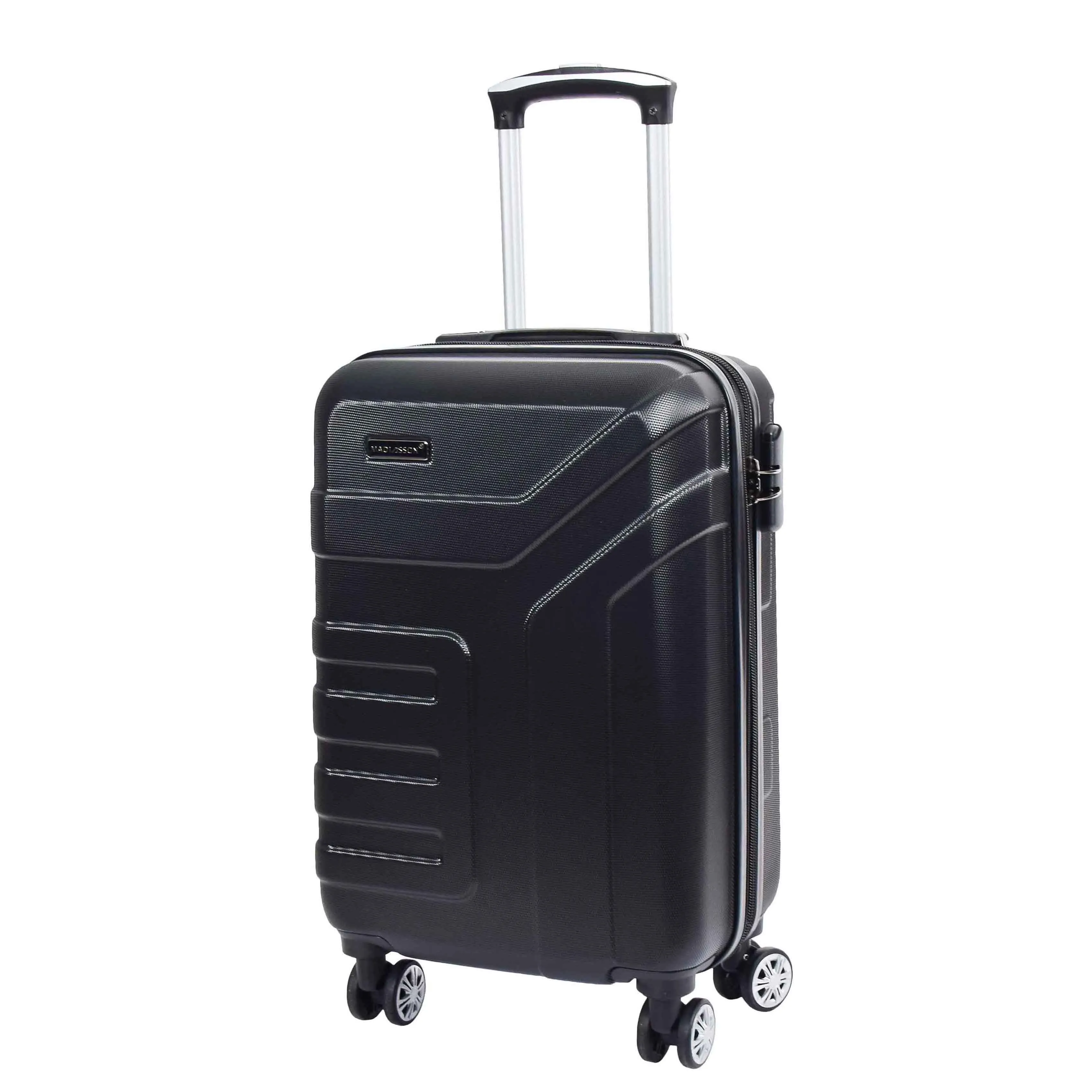 Hard Shell Cabin Bag Expandable 4 Wheeled Spinner Luggage Rio Black