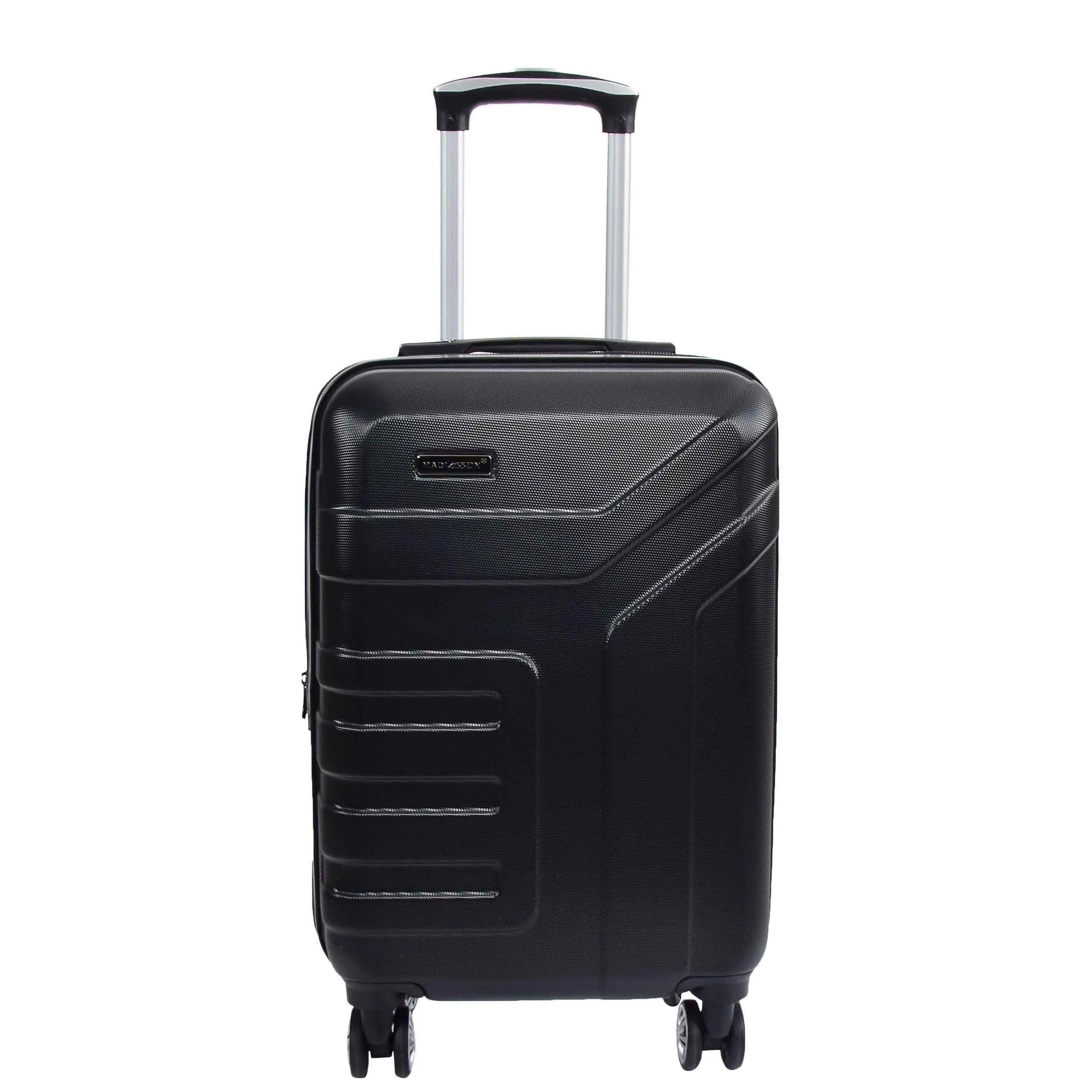 Hard Shell Cabin Bag Expandable 4 Wheeled Spinner Luggage Rio Black