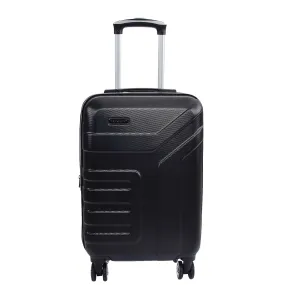 Hard Shell Cabin Bag Expandable 4 Wheeled Spinner Luggage Rio Black