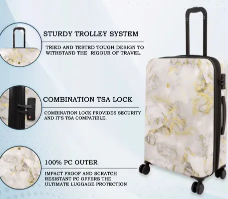 IT Luggage Sheen (Gold Greyscale Marble)