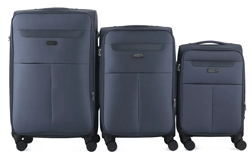 IZOD Liam Soft Shell Lightweight Expandable 360 Dual Spinning Wheels Combo Lock 28", 24", 20" 3 Piece Luggage Set