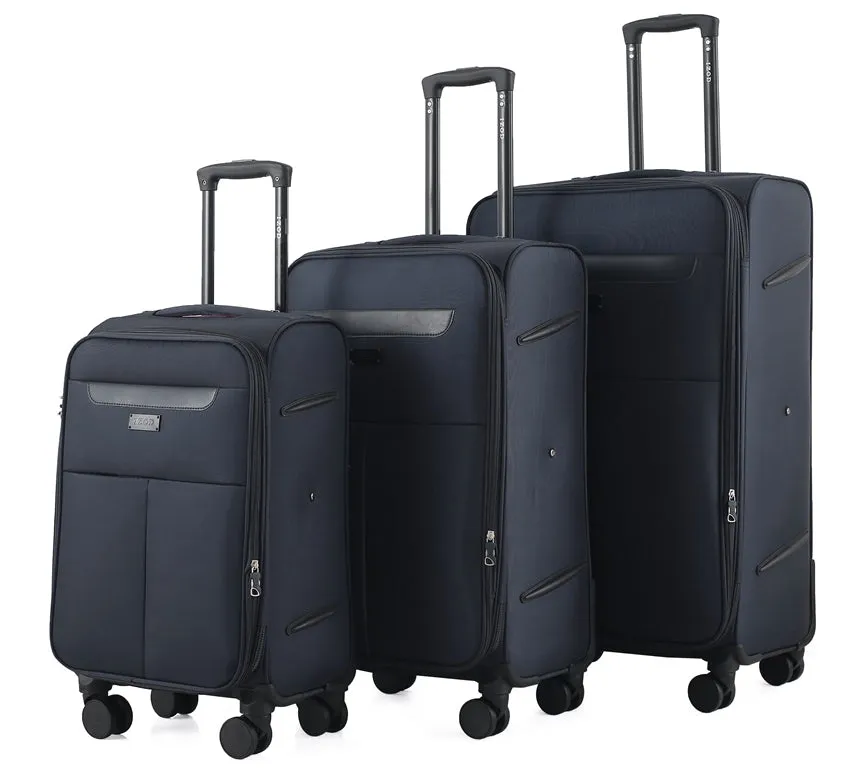 IZOD Liam Soft Shell Lightweight Expandable 360 Dual Spinning Wheels Combo Lock 28", 24", 20" 3 Piece Luggage Set