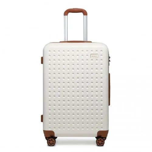 Kono 20 Inch Cabin Size ABS Hard Shell Suitcase with TSA Lock - Cream