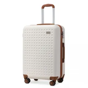 Kono 20 Inch Cabin Size ABS Hard Shell Suitcase with TSA Lock - Cream