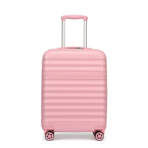 Kono 20 Inch Lightweight Hard Shell Cabin Carry-On Suitcase with TSA Lock - Stylish Pink Luggage