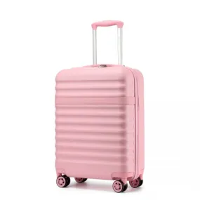 Kono 20 Inch Lightweight Hard Shell Cabin Carry-On Suitcase with TSA Lock - Stylish Pink Luggage