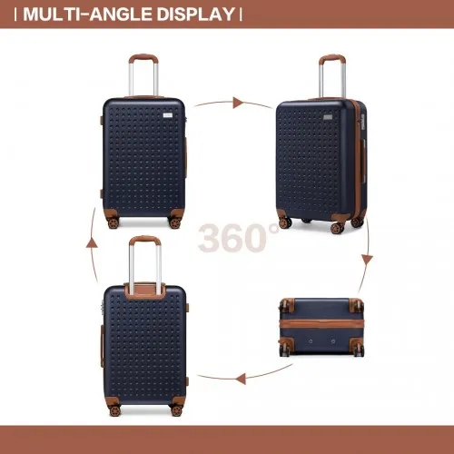 Kono 24 Inch Hard Shell ABS Suitcase with TSA Lock - Navy | Durable & Stylish Travel Companion