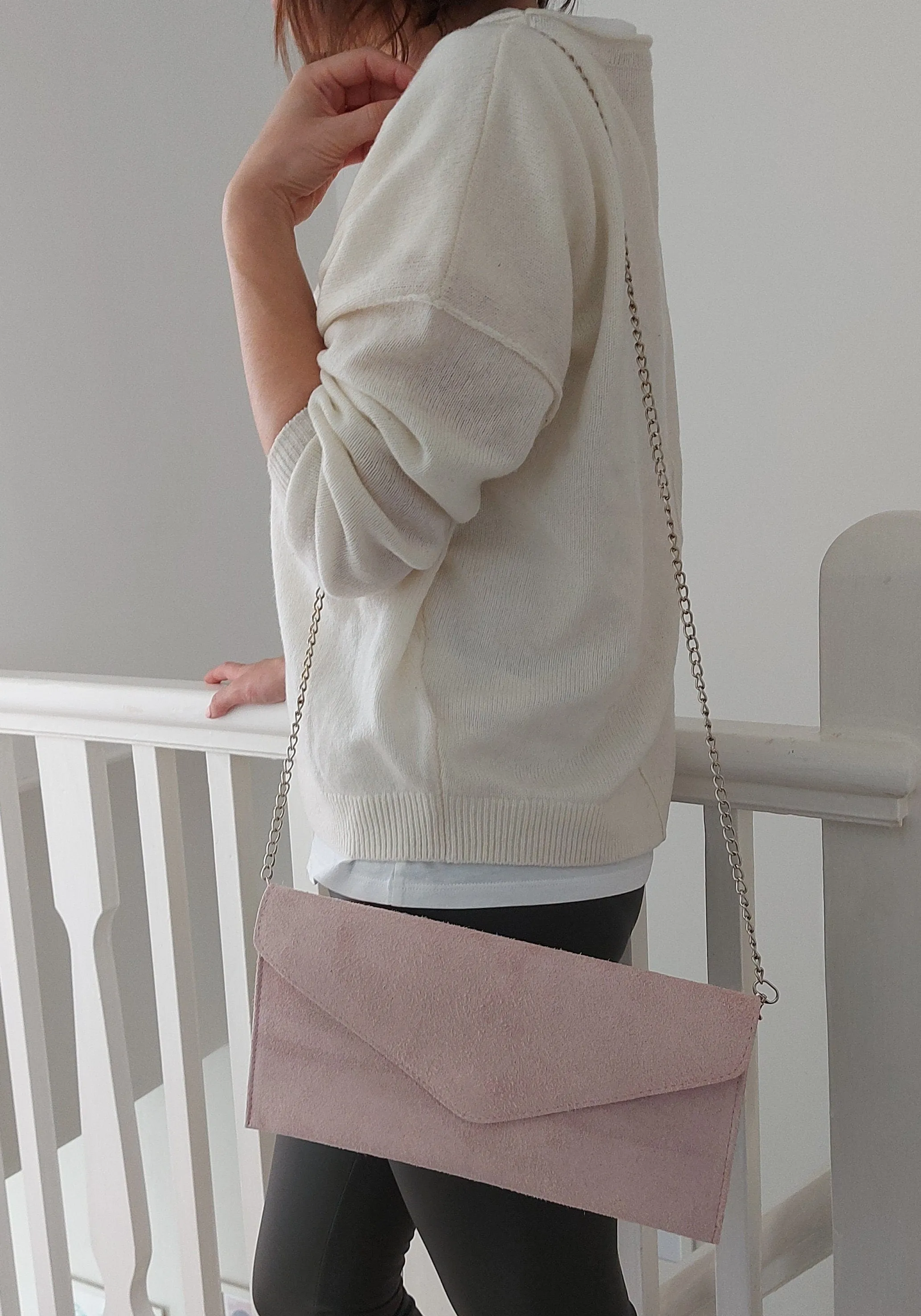 Light Grey envelope clutch bag